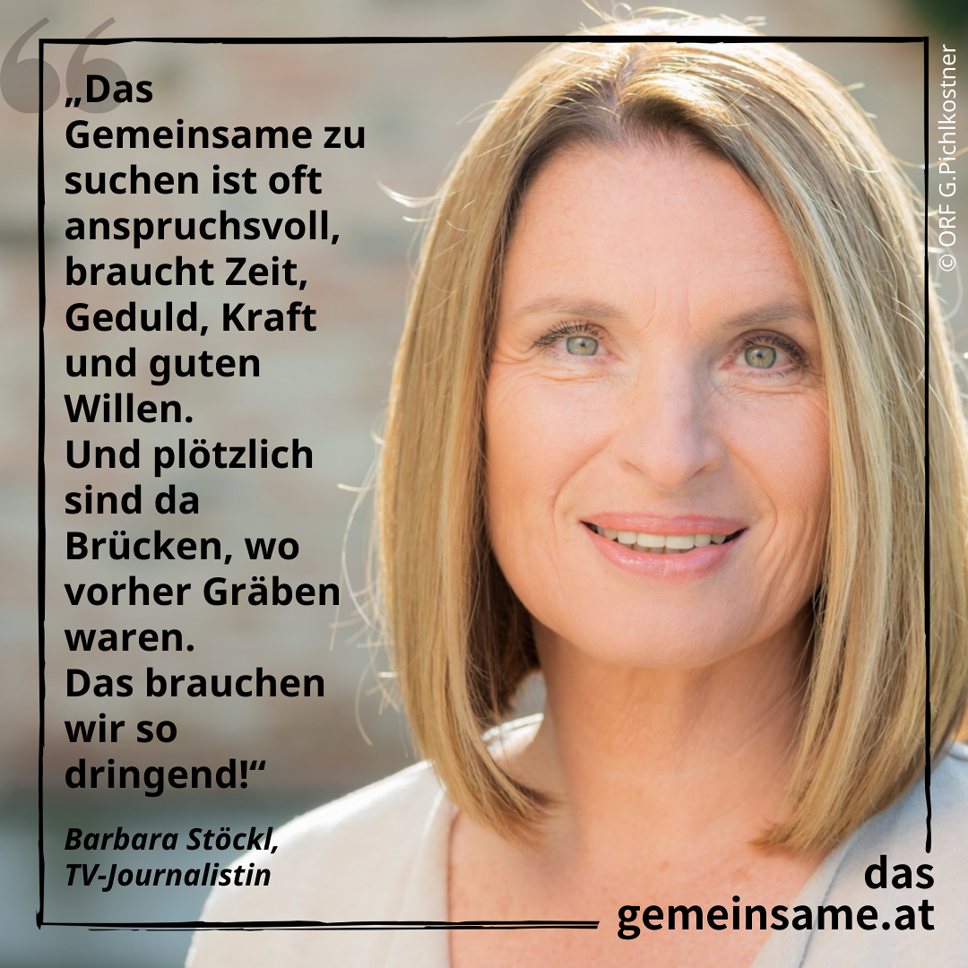 Barbara Stöckl unterstützt 'Das Gemeinsame zuerst' / Foto: ORF G. Pichlkostner